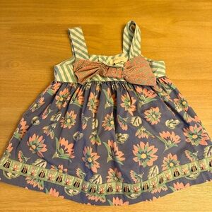 Matilda Jane fairy wand tunic Size 4 Floral Blue Owl Fox